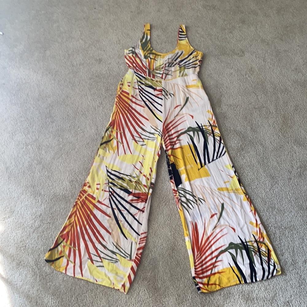 Forever 21 Tropical Print Jumpsuit W/ Pockets | Size XL